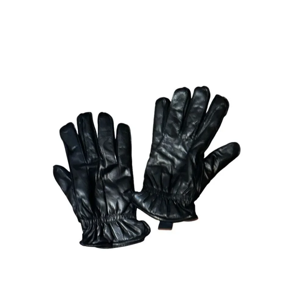 NICE VINTAGE STYLE Womens warm Lined BLACK GENIUNE Leather Gloves size large